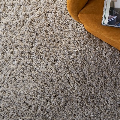 Silver Hand Tufted Rectangular Shag Area Rug 3' x 5'