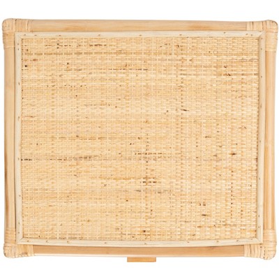 Natural Bamboo and Rattan 1-Drawer Nightstand with Shelf