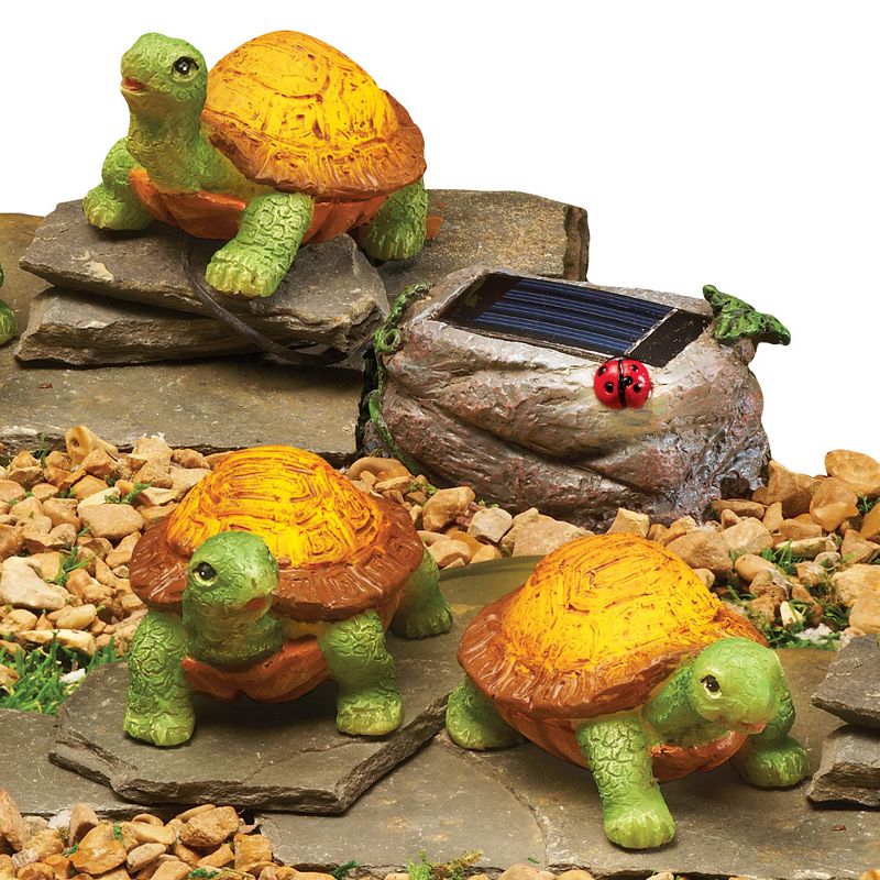 Collections Etc Solar Turtles Garden Figurine - Set of 3 NO SIZE, 1 of 3