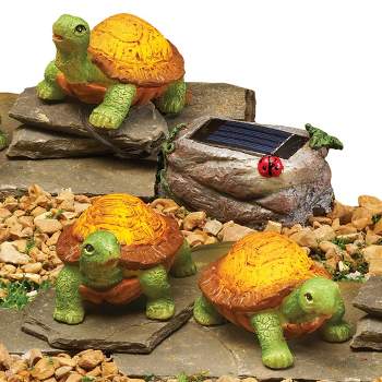 Collections Etc Solar Turtles Garden Figurine - Set of 3 NO SIZE