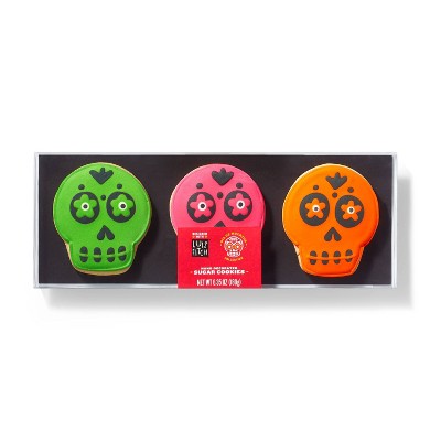 Dia de Muertos Decorated Calavera Skull Sugar Cookies - 6.35oz/3ct - Designed with Luis Fitch