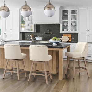 Arceso 26" Swivel Bar Stools with Back  for Home Kitchen Island - 1 of 4