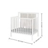 FURNIinspire Cribs Baby Bed Baby Crib Toddler Bed Mini Crib With Mattress Pad, Baby Side Bed Convertible Crib For Bedroom, White, 42.5"*26"*41.5" - 3 of 4