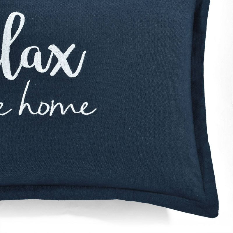 13&#34;x20&#34; &#39;Relax You&#39;re Home&#39; Family-Friendly Lumbar Throw Pillow Cover Navy - Lush D&#233;cor, 3 of 10