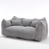 Cesicia 73.2 in-W x 38.6 in-D x 30.7 in-H Beige Chenille Bean Bag Sofa Chair for 2 People - 3 of 4
