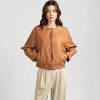 Women's Collarless Vintage Leather Jacket - Elle Grey - 4 of 4