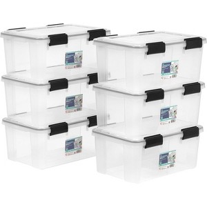 IRIS USA WeatherPro™ Storage Container Box Bin with Seal Latching Lid, Clear - 1 of 4
