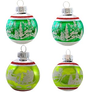 Christopher Radko 2.0 Inch Vintage Flocked Ornament Set Scene Holidays Tree Ornament Sets - 1 of 4