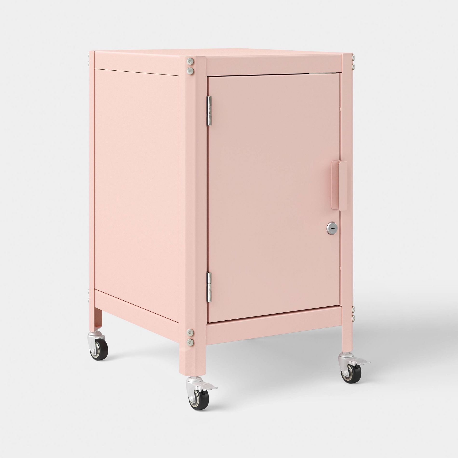 Dorm Metal Rolling Locker Storage Cabinet with Lock Pink - Room Essentials™ Fully Assembled