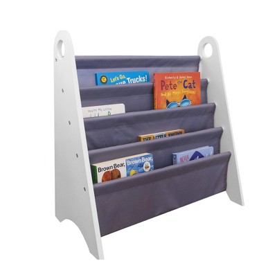 white sling bookshelf