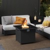 Costway 32.5" Propane Fire Pit Table Outdoor Wicker Gas Firepit with Stainless Steel Burner Brown/Black/Gray - 2 of 4