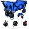 VisioGear 140L Collapsible Wagon with Removable Canopy, Cooler Bag and Wheels for Camping Beach Shopping, Blue, 35"*20"*45" - 4 of 4