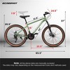YONWAY 24 Inch Mountain Bike for Teenagers, High Carbon Steel Frame, Disc Brakes, Durable Design for School Commuting - 3 of 4