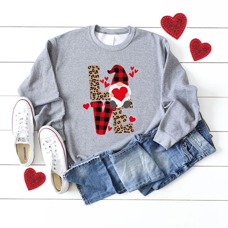 Simply Sage Market Women's Graphic Sweatshirt Leopard Gnome Love, 3 of 4