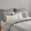 Sapphtopaz Bedding Set Duvet Cover Set Tufted Chenille Cotton with Stripes Printing 3 Piece 1 Cover, 2 Pillow Shams - 2 of 4