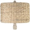 John Timberland Jackson Country Cottage Table Lamp 27 1/2" Tall Distressed Antique White Candlestick Rattan Drum Shade for Bedroom Living Room Bedside - 3 of 4