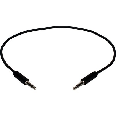 QVS 3.5mm Male to Male Speaker Cable - 1 ft Mini-phone Audio Cable for Speaker, Audio Device, Receiver - First End: 1 x Mini-phone Male Audio