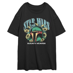 Junior's Star Wars Floral Boba Fett Bounty Hunter T-Shirt - 1 of 2