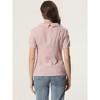 Allegra K Women's 1950s Round Neck Short Sleeve Gingham Tops - 4 of 4
