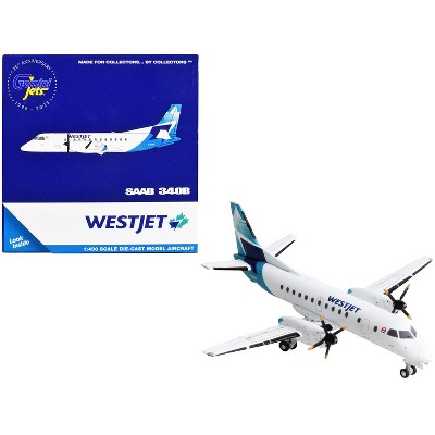 Saab 340B Commercial Aircraft "WestJet Airlines" White with Blue Tail 1/400 Diecast Model Airplane by GeminiJets