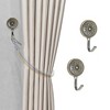 Unique Bargains Curtain Holdbacks Sunflower Petal Hooks Zinc Alloy 3.54"x2.01" 1 Pair - 2 of 4