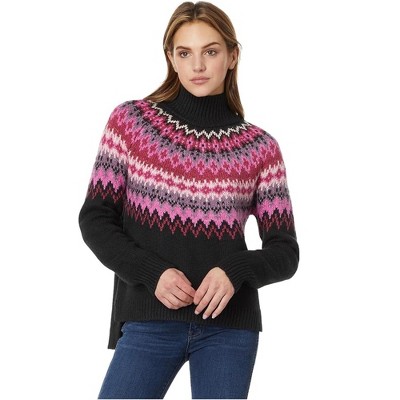 Lucky Brand Womens Fair Isle Yoke Turtle Neck Pullover Sweater