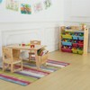 Aoibox Kids Solid Wood Table with 2 Chair Set Built-in Storage for Toddlers Activity Desk Natural for Ages 3-8 Years - 3 of 4