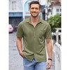 COOFANDY Men's Casual Button Down Shirts Short Sleeve Regular Fit Untucked Dress Shirts Knit Textured - 4 of 4