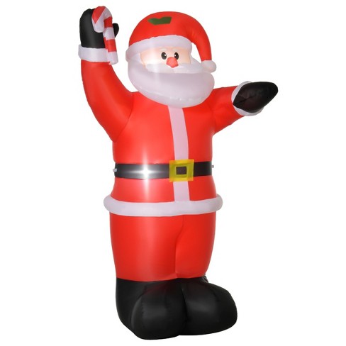 Homcom Inflatable Christmas Outdoor Lighted Yard Decoration, Santa With ...