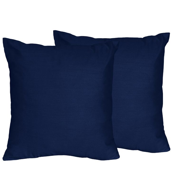 Sweet Jojo Designs Decorative Throw Pillows 18in. Stripe Navy and Gray 2pc, 1 of 5
