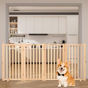Freestanding Pet Gate Foldable Panel Dog Gate for Stair Doorways House Indoor for Doorways, Stairs & Hallways - 1 of 4