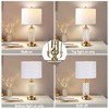 ROTTOGOON Set of 2 Table Lamps with USB Ports, Modern Bedside Lamp with LED Night Light for Bedroom, Nightstand Lamps for Living Room Office - 3 of 4