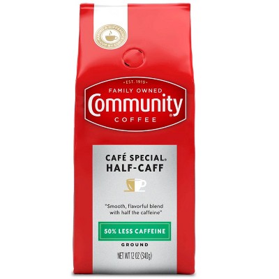Community Coffee Café Special Half - Caff Medium-Dark Roast Ground 12 oz (Pack of 2)