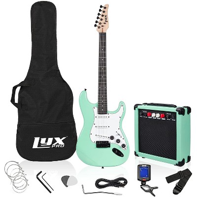 LyxPro 39 inch Electric Guitar Kit Bundle with 20w Amplifier, All Accessories, Digital Clip On Tuner, Six Strings, Two Picks, Tremolo Bar, Shoulder Strap, Case Bag Starter kit Full Size