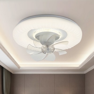 Bella Depot 20" Modern Low Profile Rotatable Ceiling Fan with Dimmable Light, 6-Speed Reversible Fan with Remote
