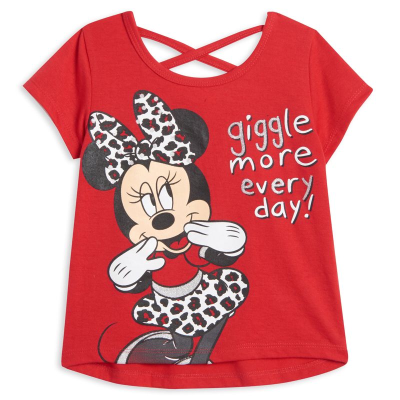 Disney Minnie Mouse T-Shirt French Terry Shorts and Scrunchie 3 Piece Outfit Set Infant to Big Kid, 3 of 10
