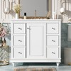 TIRAMISUBEST 36" Bathroom Vanity with Ceramic Sink, Freestanding Bathroom Vanity Cabinet with 1 Door, 4 Drawers & Adjustable Shelf - 3 of 4