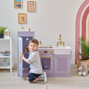 Teamson Kids Little Chef Chester Wooden Play Kitchen with Large Oven & Fridge Learning-Focused Set, 12 Accessories - 1 of 4