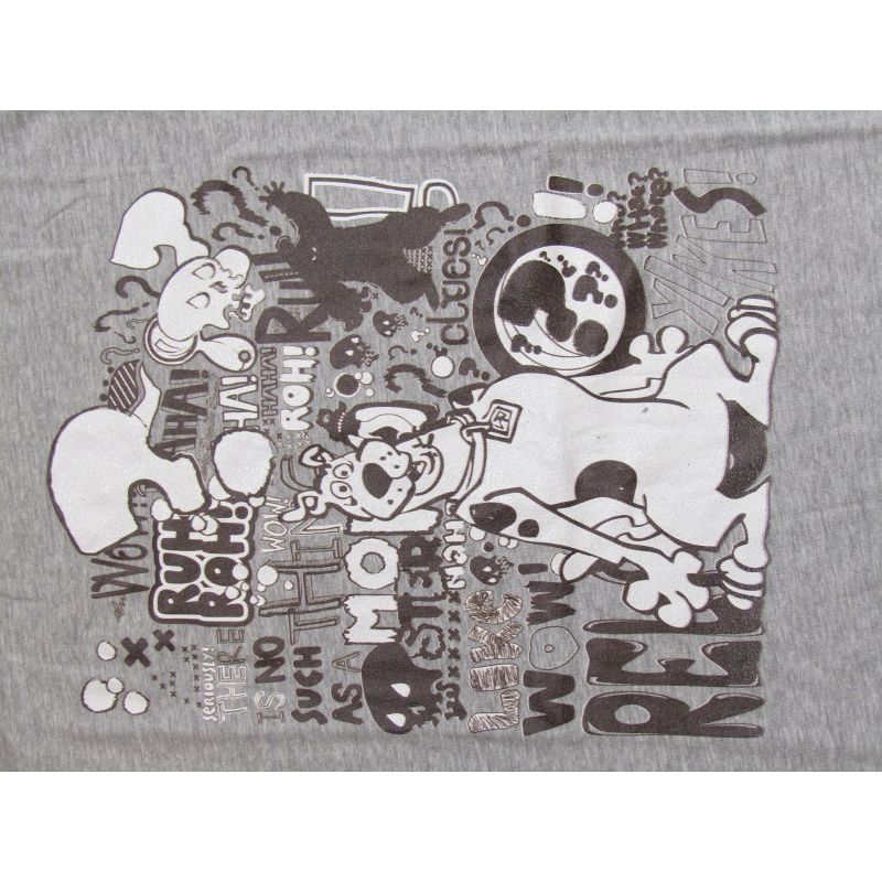 Scooby Doo Cartoon Black and White Print Men's Heather Grey Graphic Tee Shirt, 2 of 3