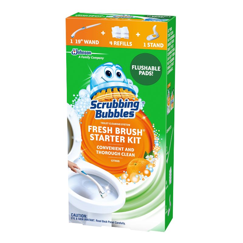 Scrubbing Bubbles Fresh Brush Toilet Cleaning System Starter Kit with 4 Refills, 3 of 6
