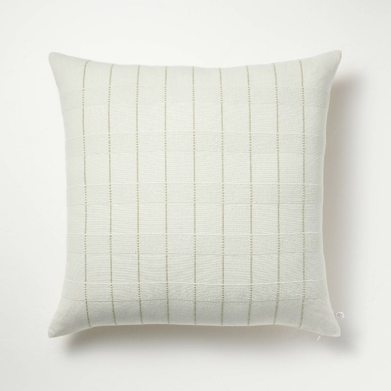 24&#34;x24&#34; Textural Multi-Stripe Square Throw Pillow Light Green - Hearth &#38; Hand&#8482; with Magnolia, 1 of 6