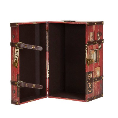 Medium Coffee Shop Decorative Storage Trunk with Leather Straps