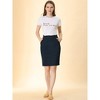 INSPIRE CHIC Women's Workwear Paperbag Elastic High Waist Pencil Mini Skirt - 3 of 4