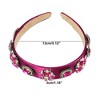 Unique Bargains Women's Bling Vintage Flowers Rhinestone Satin Wide Edge Headband 5.12"x1.18" 1pc - image 4 of 4