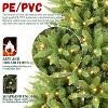 8FT Slim Christmas Tree with 500 Warm White LED Lights,1612 PE+PVC Tips, Space-Saving Hinged Design, Easy Setup,Realistic Tree for Small Spaces - 3 of 4