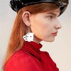 Colorful Poker Card Earrings, Funny Resin Playing Card Dangle Drop, Irregular Asymmetric Casual Jewelry for Women. - 3 of 4