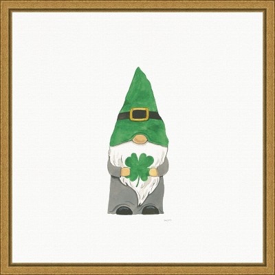Amanti Art St Patricks Day Gnomes II by Jenaya Jackson Canvas Wall Art Print Framed 16 x 16-in.
