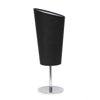 Mini Table Lamp with Angled Fabric Shade Black - Simple Designs