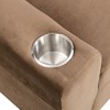 Infurnic Kids Sofas Linen Kids Upholstered Couch with One Cup Holder, ootrest, Headrest and Footrest, Brown, 21.26"*16.93"*26.38" - 2 of 4