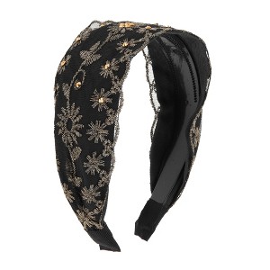 Unique Bargains Women's Rhinestone Lace Headband 5.91"x4.72" 1 Pc - 1 of 4